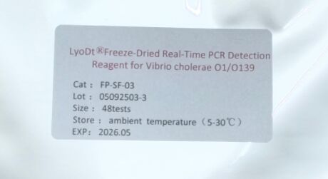 LyoDt® 冷凍乾燥リアルタイムPCR検知剤 Vibrio cholerae O1/O139 - 冷凍鎖を必要とせず,単一のテストを事前配布する